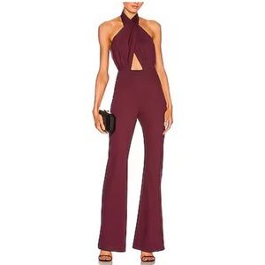 Amanda Uprichard Zahara Jumpsuit in Merlot